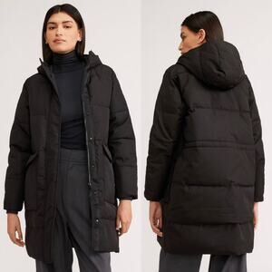 Everlane The ReNew Long Puffer Coat In Black Size XS New